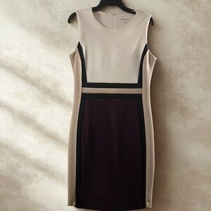 Calvin Klein Cream and Black Mini Dress